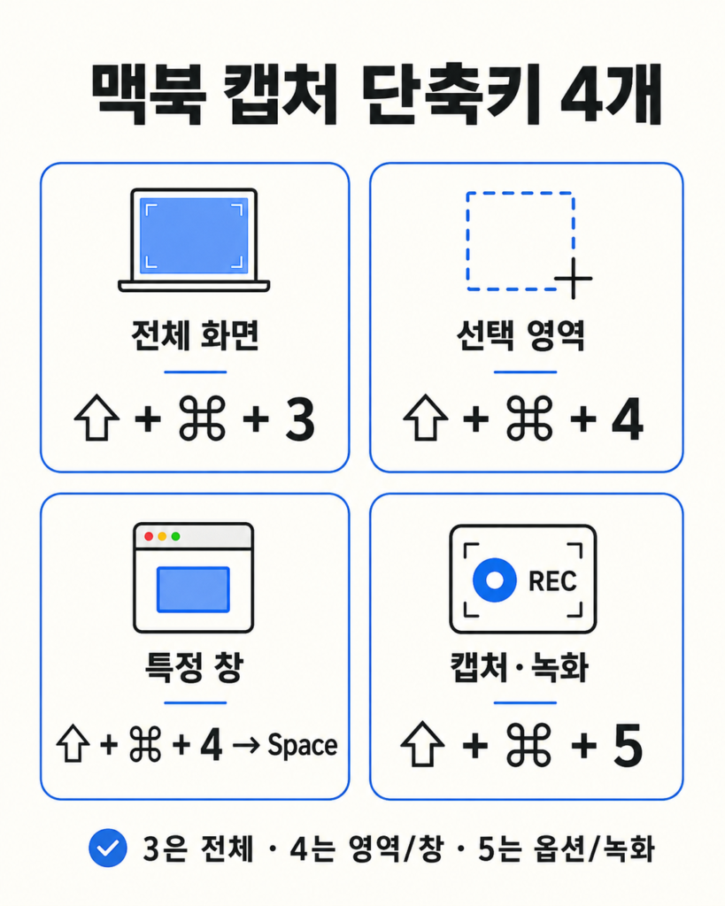 맥북 스크린샷 저장 위치 변경 클립보드 저장 창 그림자 제거 방법