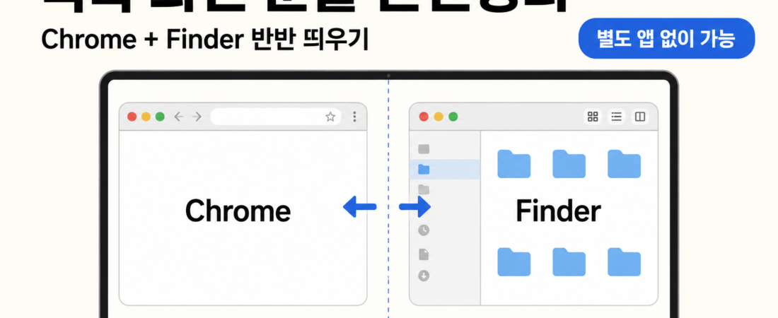 맥북 화면 분할 완전정리: 크롬·Finder 반반 띄우기와 단축키