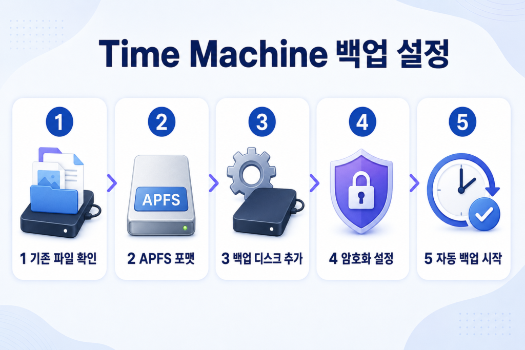 외장 SSD APFS 포맷과 Time Machine 백업 설정 5단계