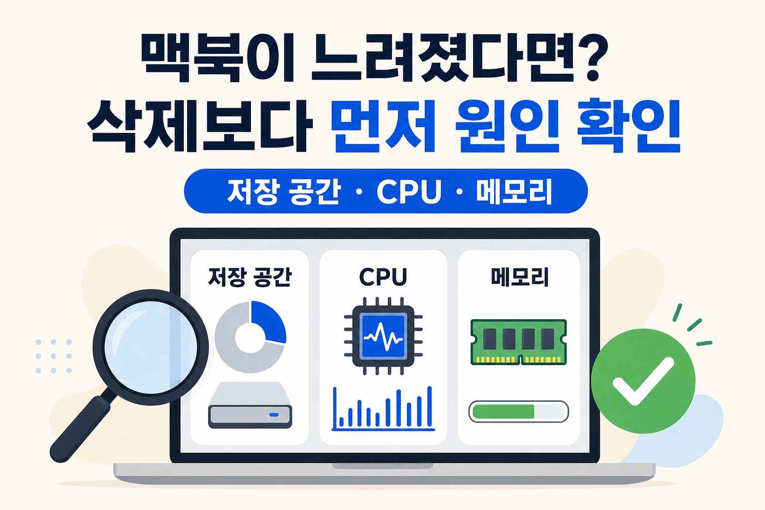 맥북 느려졌을 때 해결 방법: 저장 공간·활성 상태 보기·로그인 항목