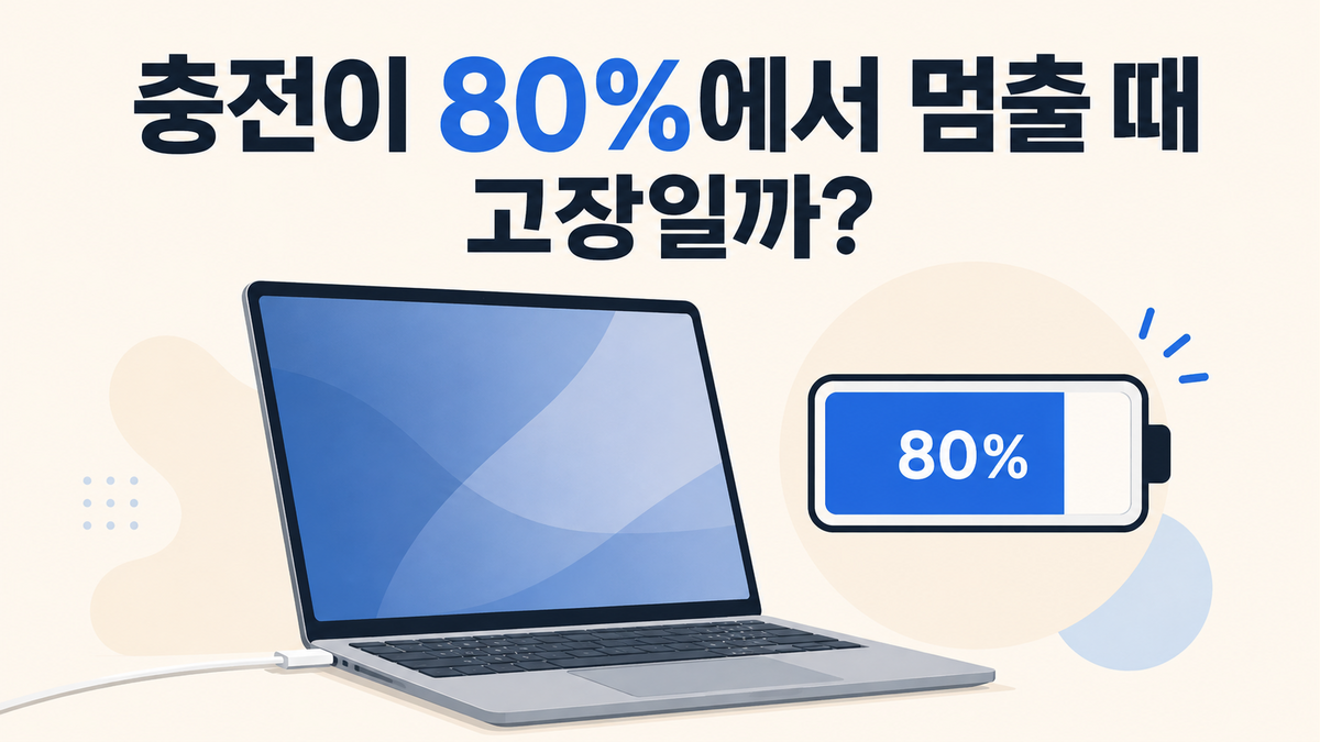 맥북 ‘충전 중이 아님’ 해결｜80% 멈춤·완속 충전기 확인