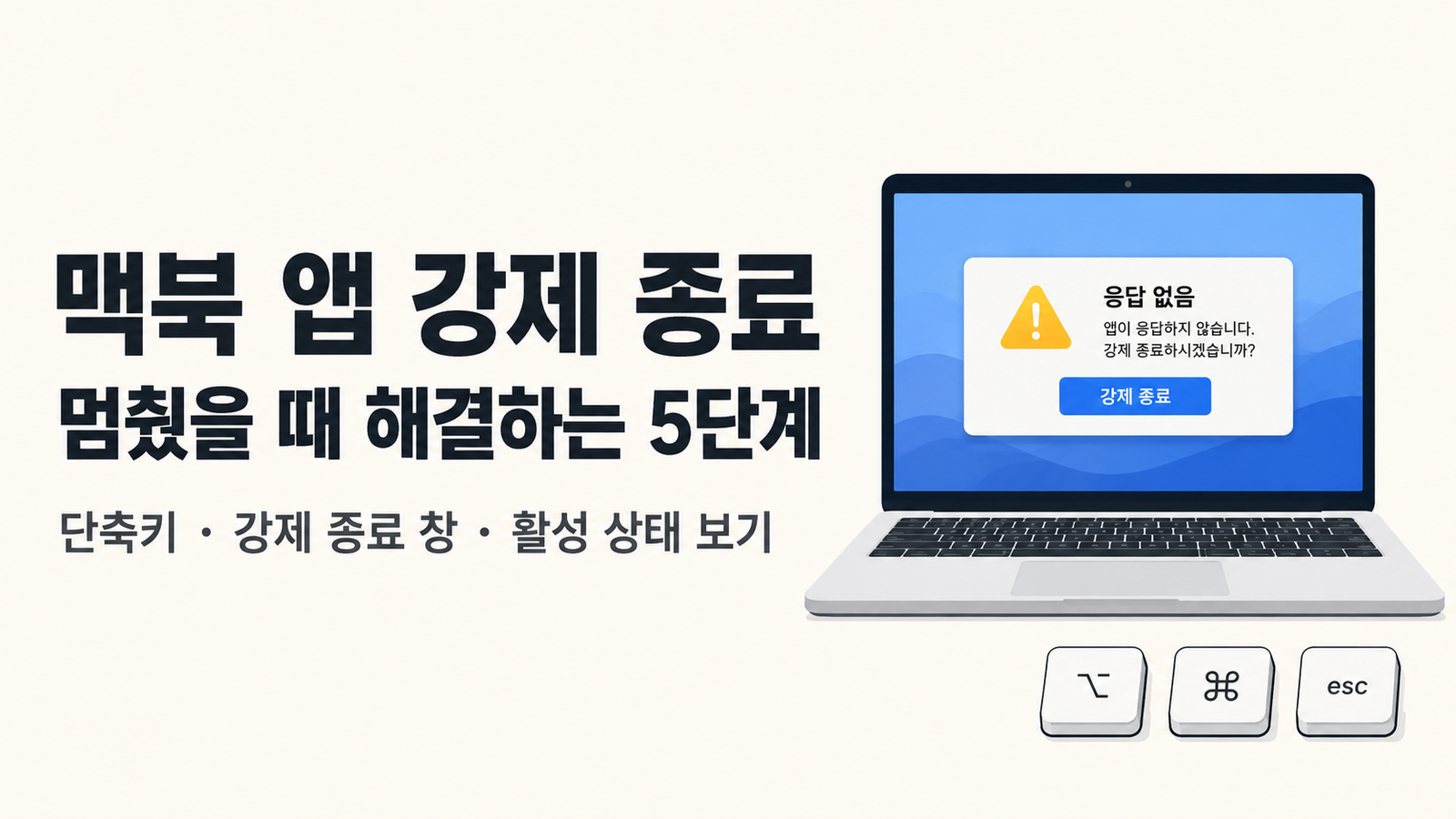 맥북 앱이 안 꺼질 때 어떻게 할까?｜강제 종료 단축키·Finder 재실행