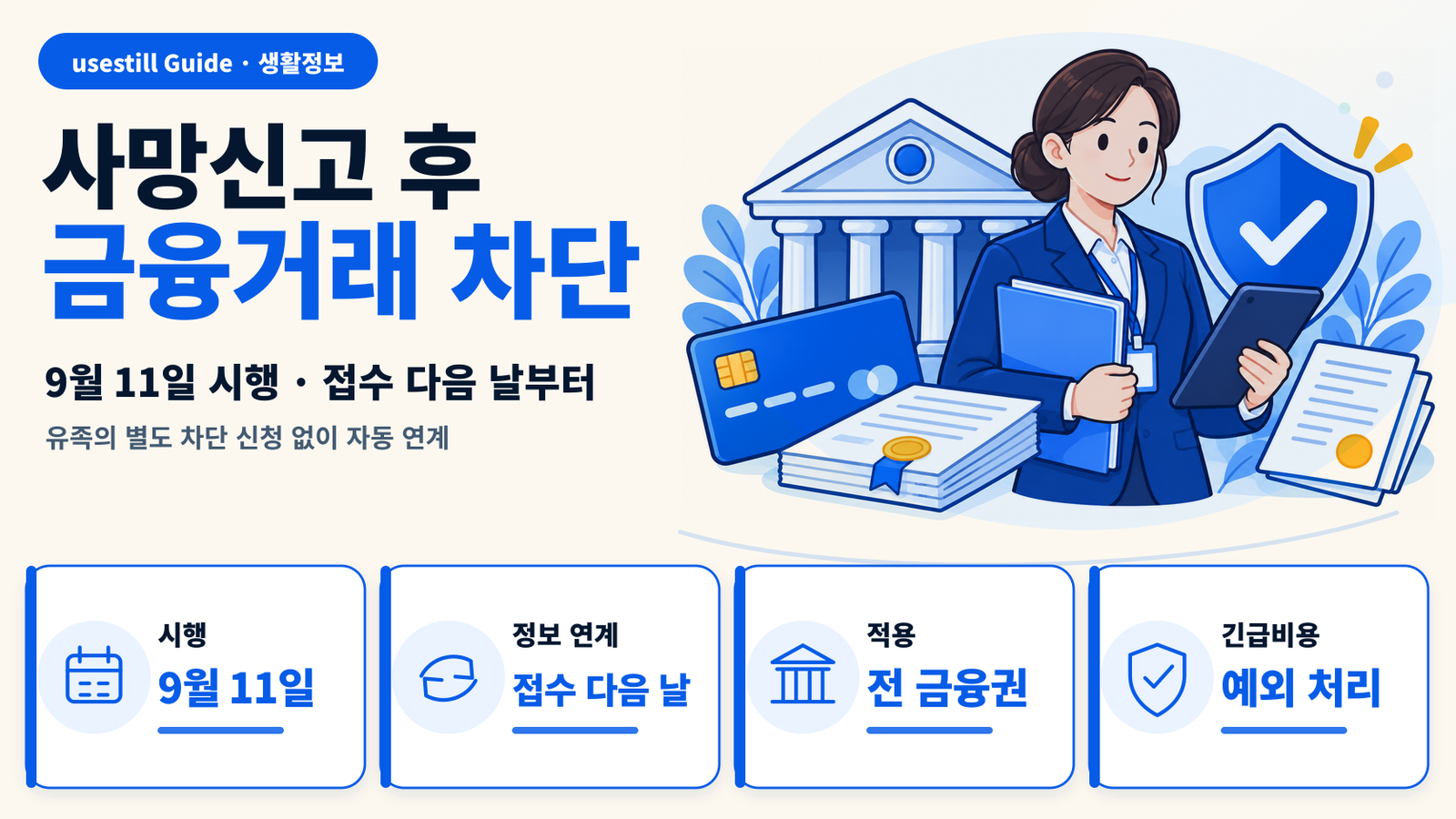 2026 사망신고 다음 날 금융거래 차단｜장례비·치료비 예외 인출