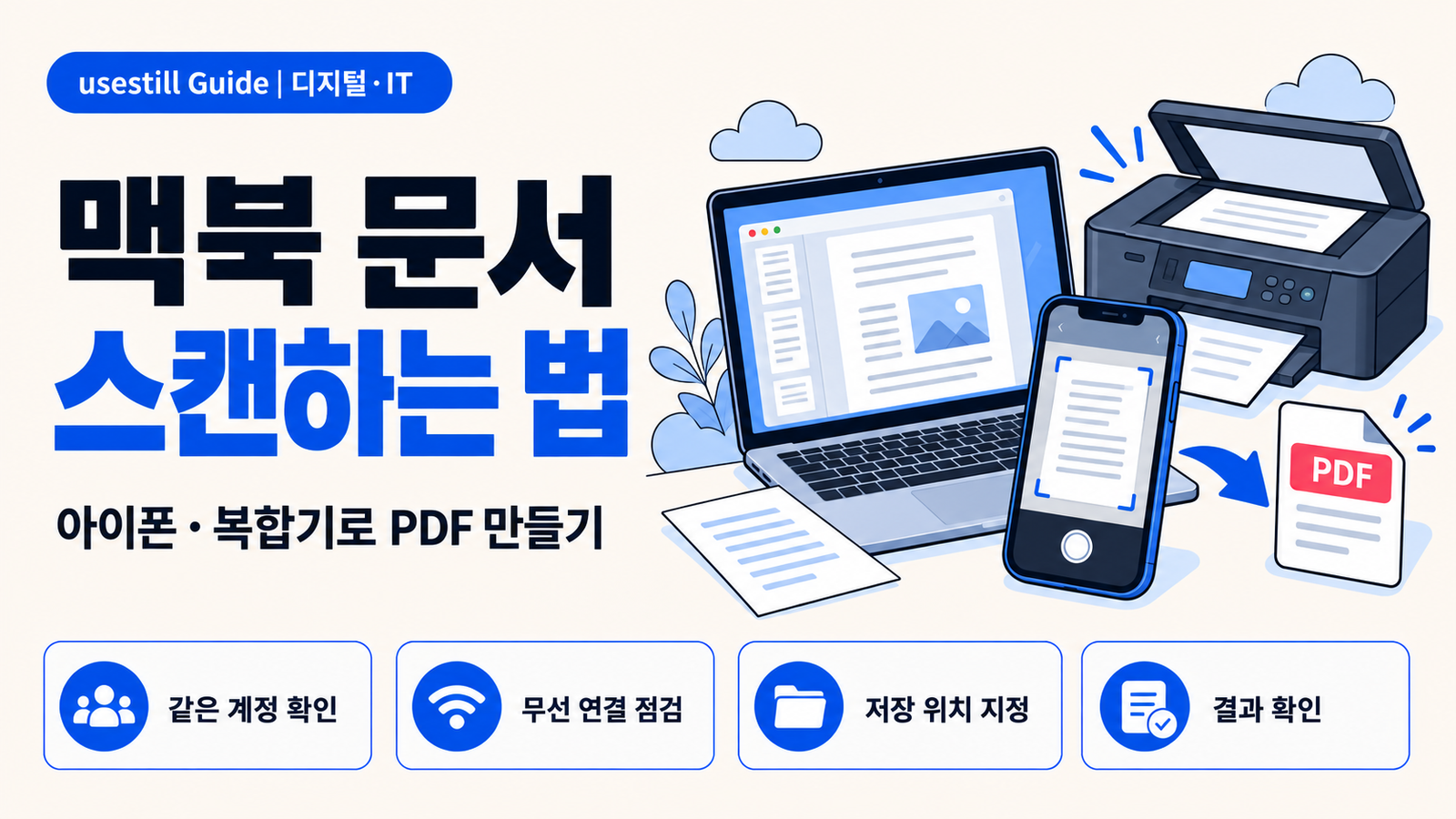 맥북 문서 스캔 방법｜아이폰·복합기로 PDF 저장하기