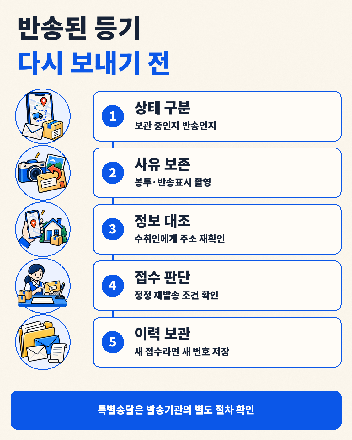 등기우편 반송됐을 때|수취인불명·주소불명·폐문부재 대처법 이용 방법